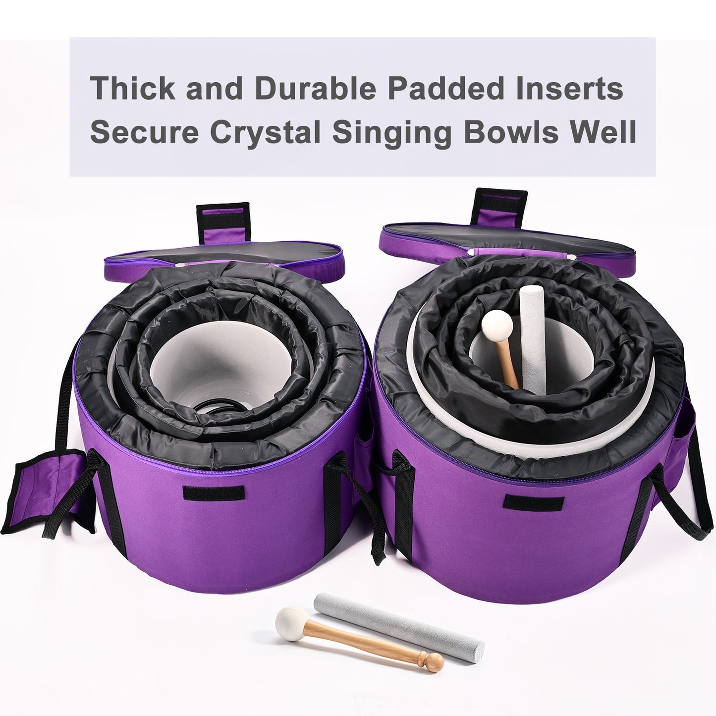 440 Hz Crystal Singing Bowls- Frosted Quartz 7"-12"