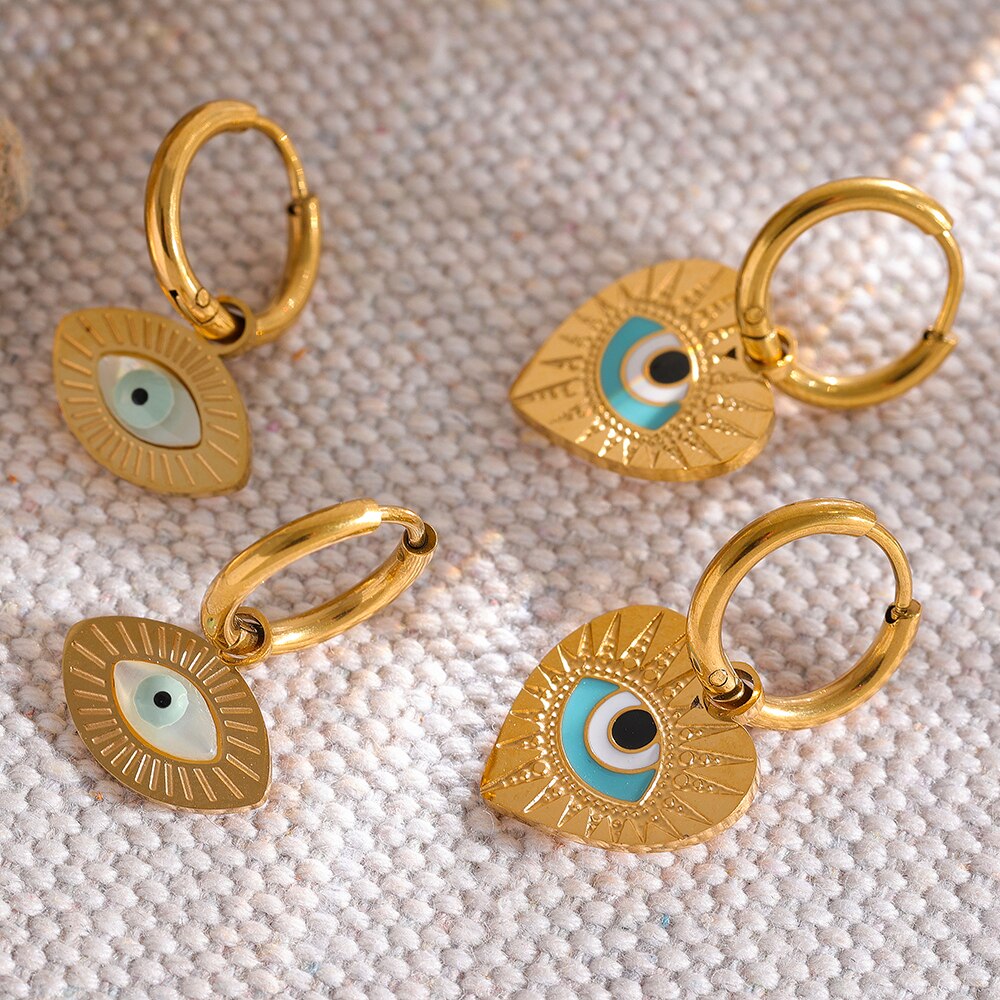 Evil Eye Mini Hoop Earrings