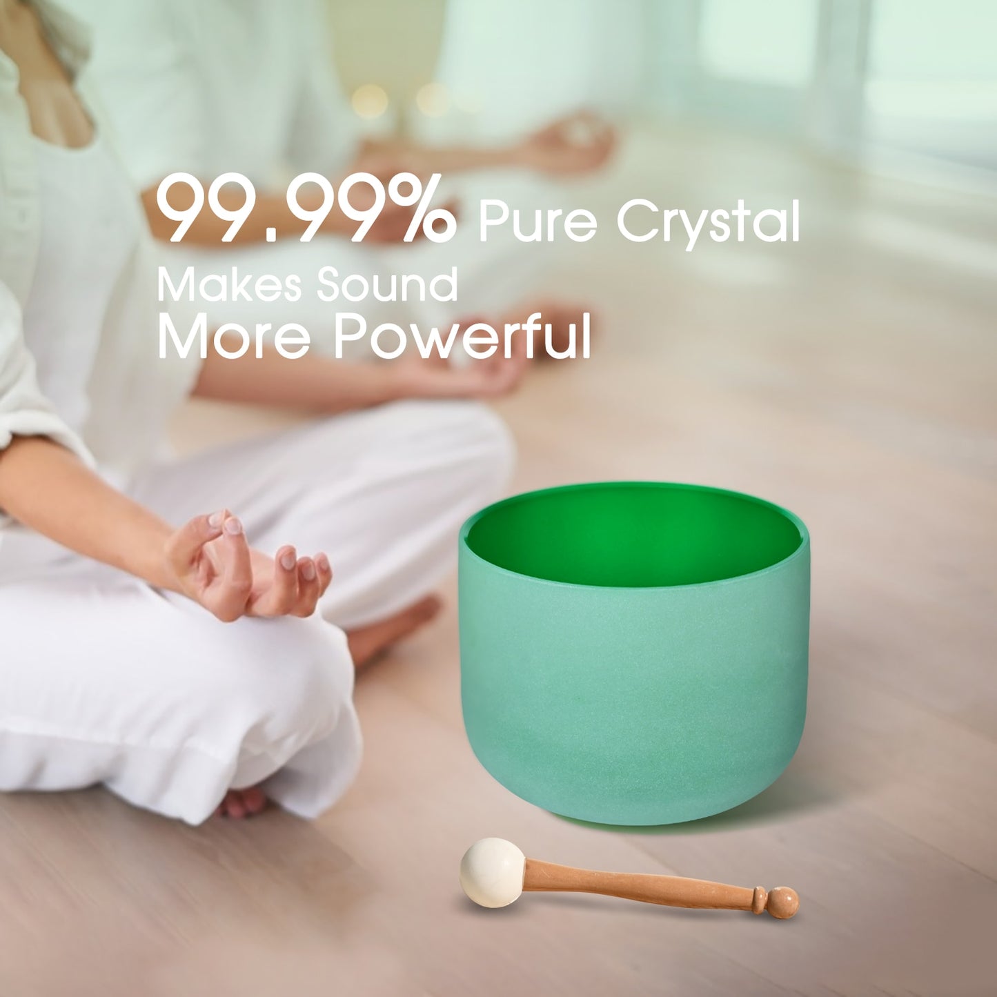 Crystal Singing Bowl- Frosted Quartz Chakra Color 8" Inch