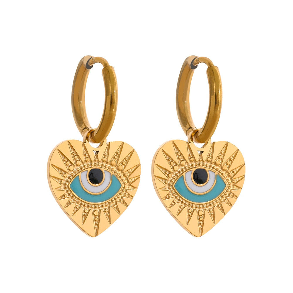 Evil Eye Mini Hoop Earrings